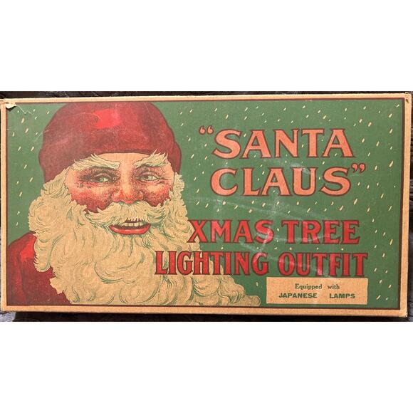 Santa Claus Xmas Tree Lighting Outfit with Japanese Lamps Box and Light Strings